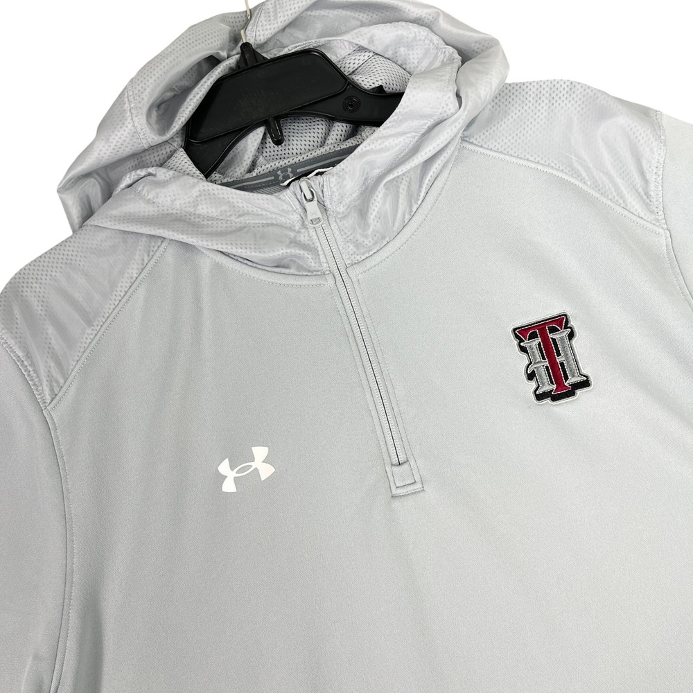 Texas Tech Red Raiders Under Armour Quarter Zip Hoodie Pullover Grey‎ XL Mens